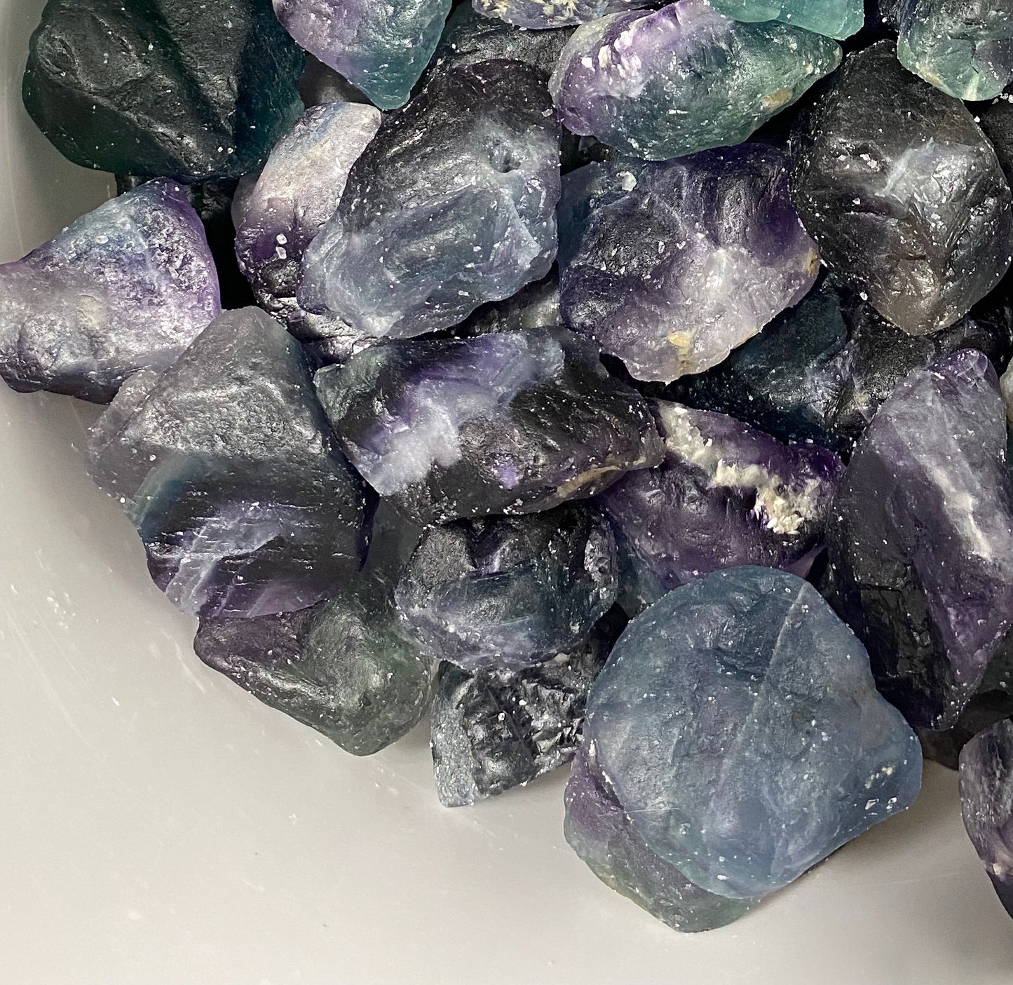 Rainbow Fluorite Tumbling Rough Crystal Gemstone Beautiful Color Tumble Cab - 5lb Lot FREE SHIPPING!