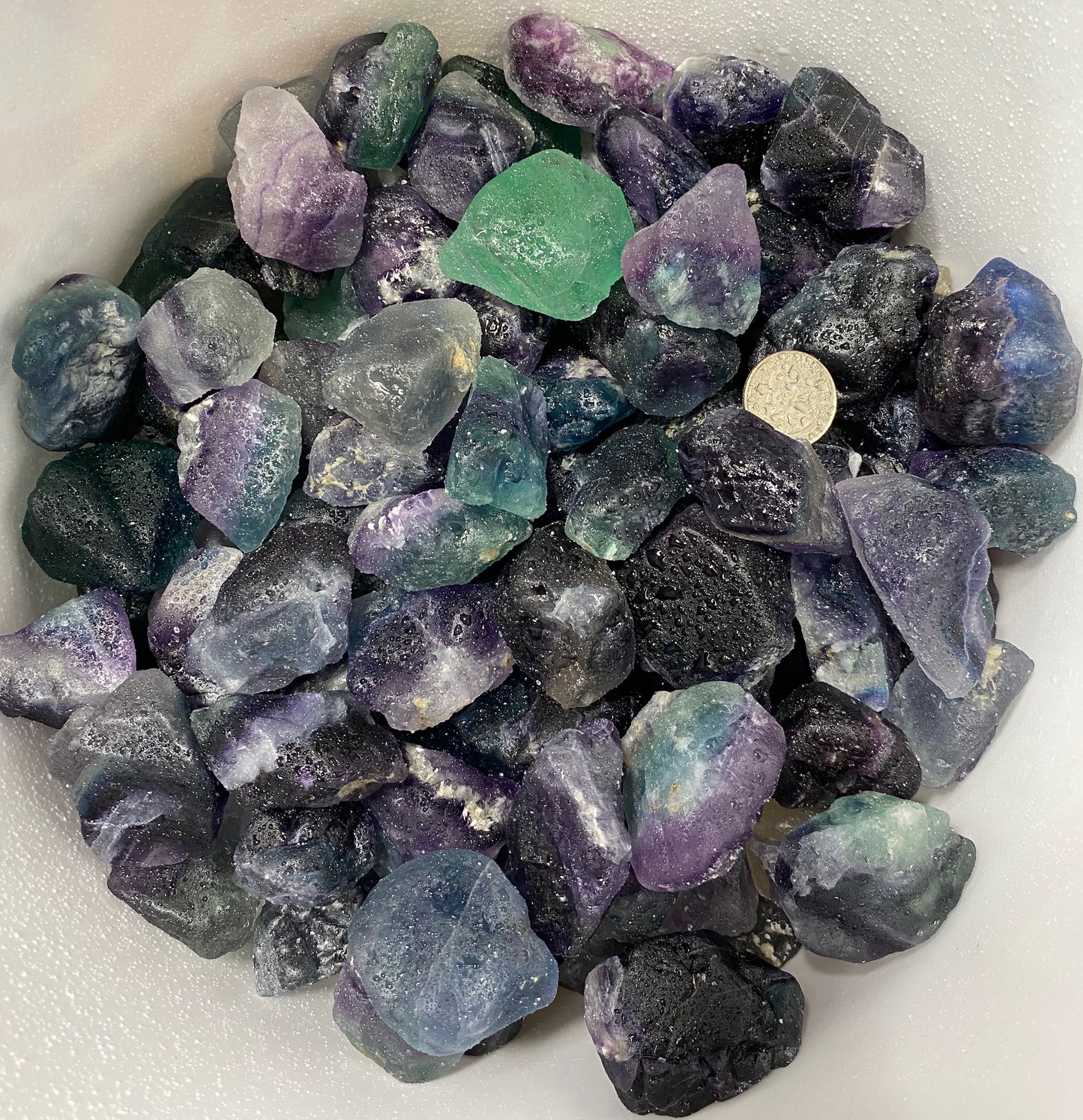 Beautiful Fluorite Tumbling Rough Crystal Gemstone Rainbow Color Tumble 2lbs Cab