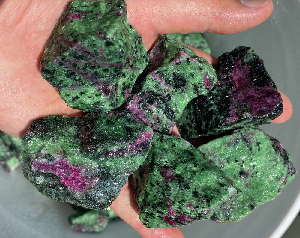 Beautiful Ruby Zoisite Tumbling Rough Crystal Gemstone Tumble 2lb Cab - Natural Deep Colors!